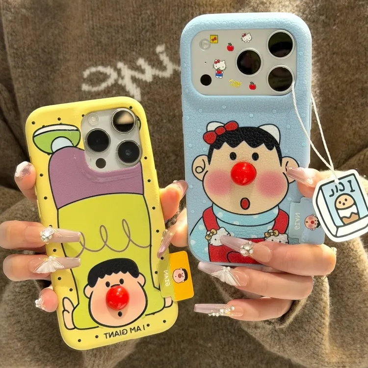 秋冬胖虎红鼻子标签适用苹果17/16promax手机壳华为P70vivo小米15