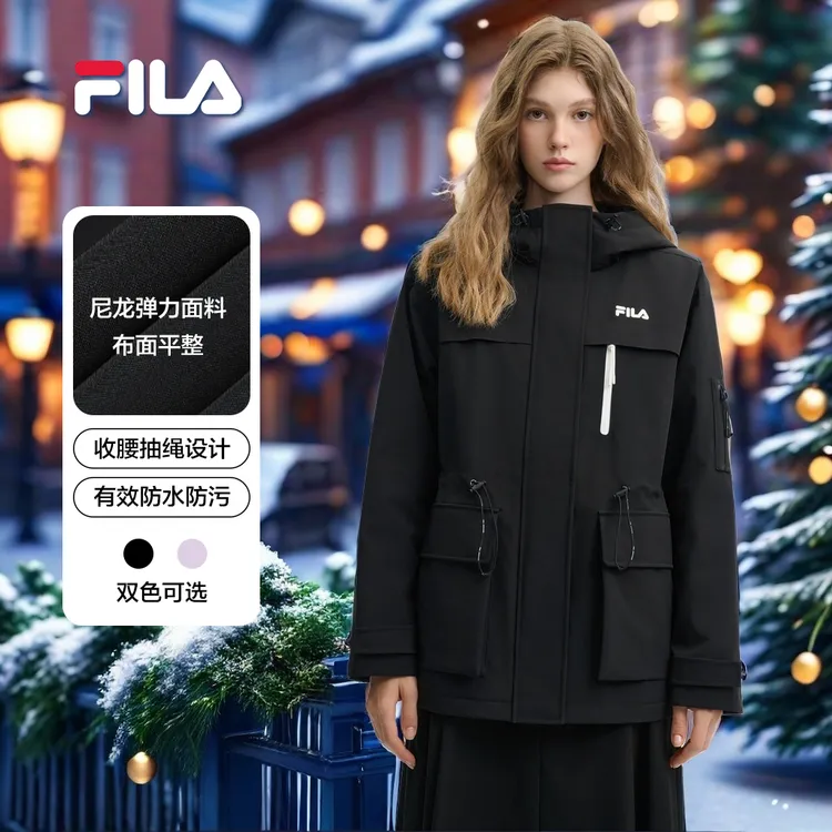 斐乐女装【新雪丽棉服】抽绳收腰显瘦斐护保暖舒适外套F51W548999A