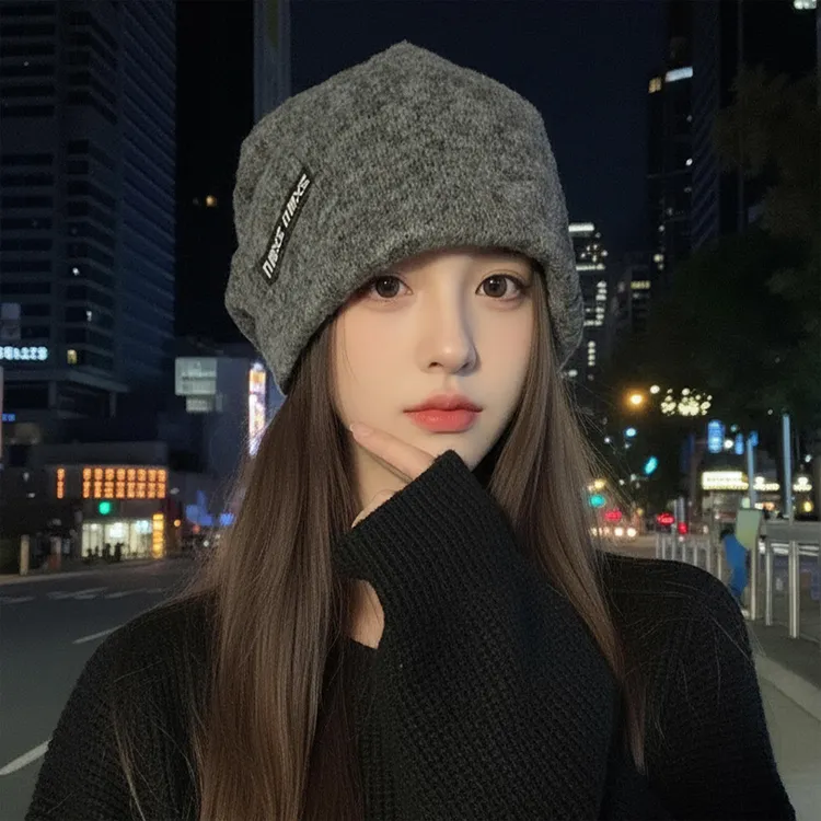 2025新款堆堆帽秋冬韩版时尚百搭显脸小包头帽防寒保暖护耳冷帽子