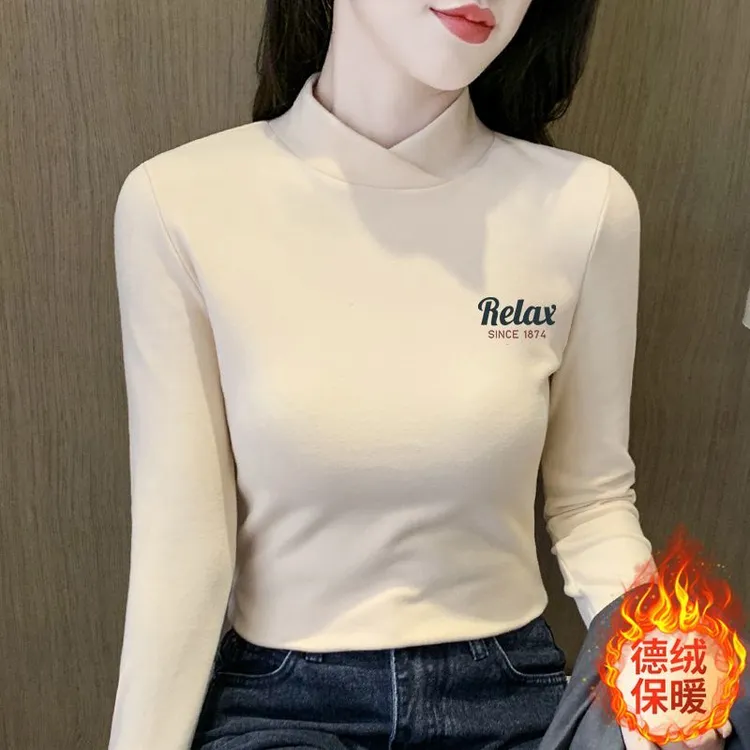 半高领打底衫女2025秋冬新款ins修身内搭韩版时尚小众长袖t恤上衣