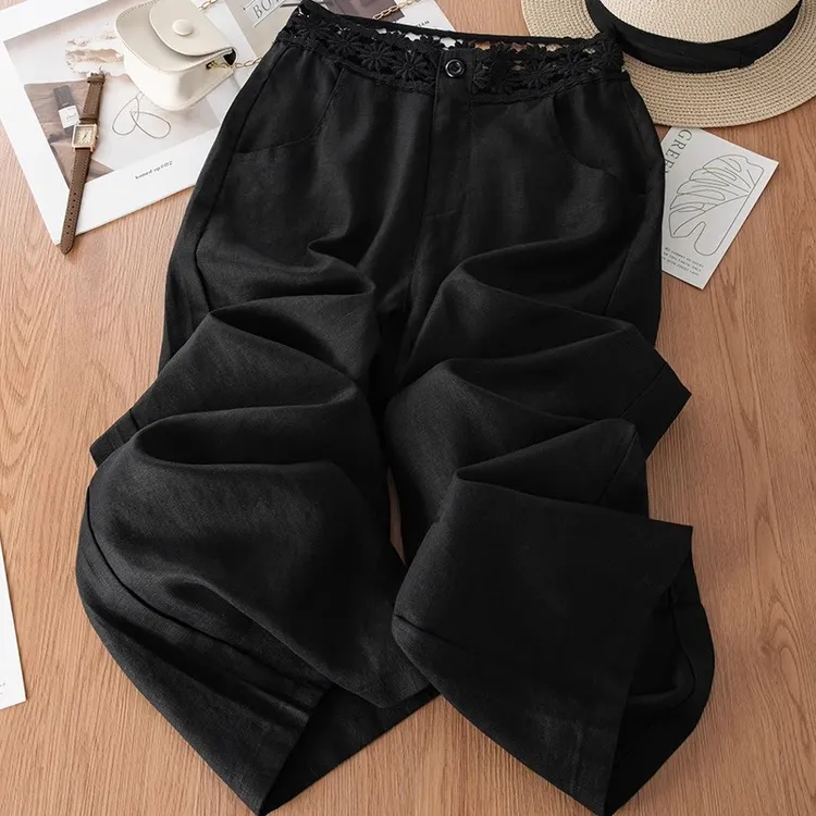 冰丝垂感抗皱休闲裤女2025夏季薄款阔腿裤设计高腰垂感宽松直筒裤