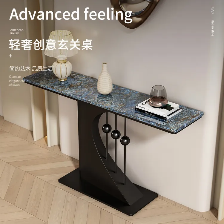 新款高端轻奢简约岩板微晶石玄关桌靠墙玄关台