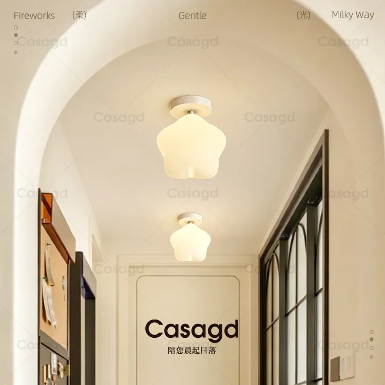 CASAGD极简奶油风床头小吊灯温馨创意过道灯星星吊灯儿童房护眼灯