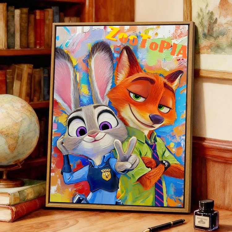 疯狂动物城十字绣2026新款客厅卧室简单卡通小幅年轻人手工刺绣