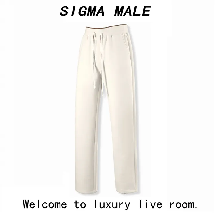 秋冬高端莫代尔老钱风轻奢时尚潮流百搭直筒男裤宽松男士休闲裤