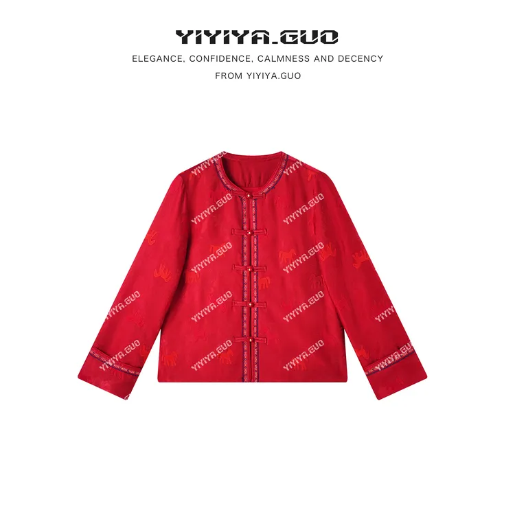 yiyiya.Guo艺艺吖【马上暴富】圆领盘扣棉服外套120056SS52