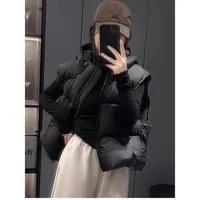连帽马甲2025年新款加厚马夹短款宽松蓬松连帽小个子坎肩背心