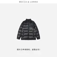 D0292 硬货哥男士冬季新款连帽拉链黑色鹅绒羽绒服外套（男女同款）
