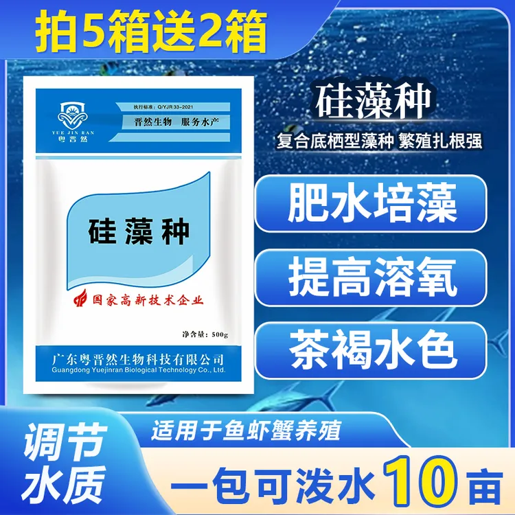 粤晋然硅藻藻种底栖复合型水产养殖专用肥水培藻天然饵料扩培调水商品图