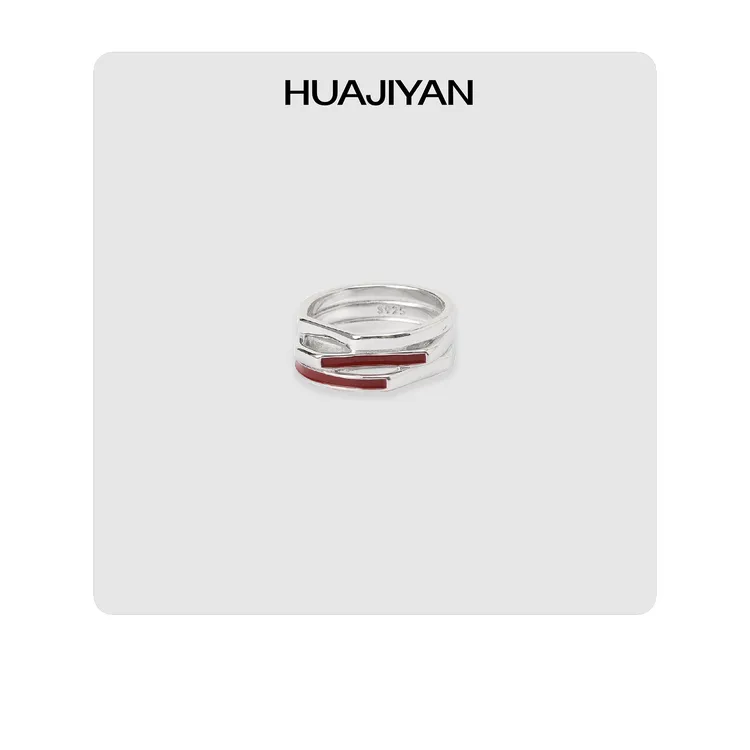 华吉言 925银戒指 /HUAJIYAN【配饰系列】手工镜面抛光彩绘银戒指