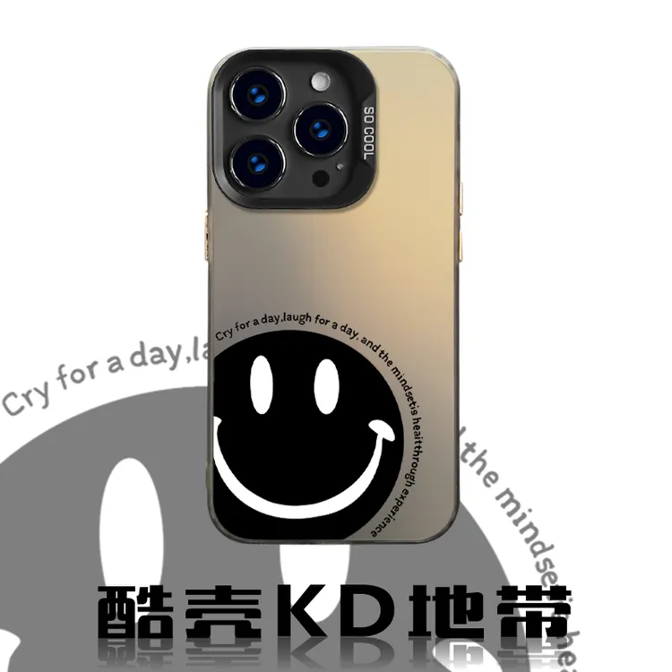 黑色笑脸-彩银IMD创意款适用于苹果华为OPPOVIVO小米手机壳CYH