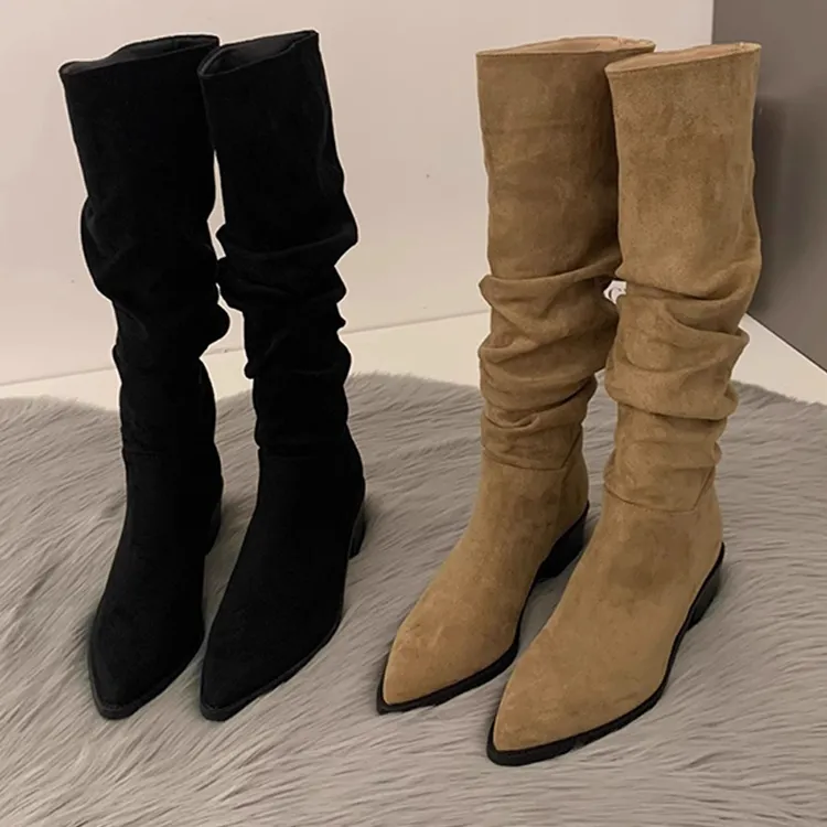 【万达撤柜】马丁靴秋冬季堆堆靴女爆款西部牛仔靴2025春秋靴子复古