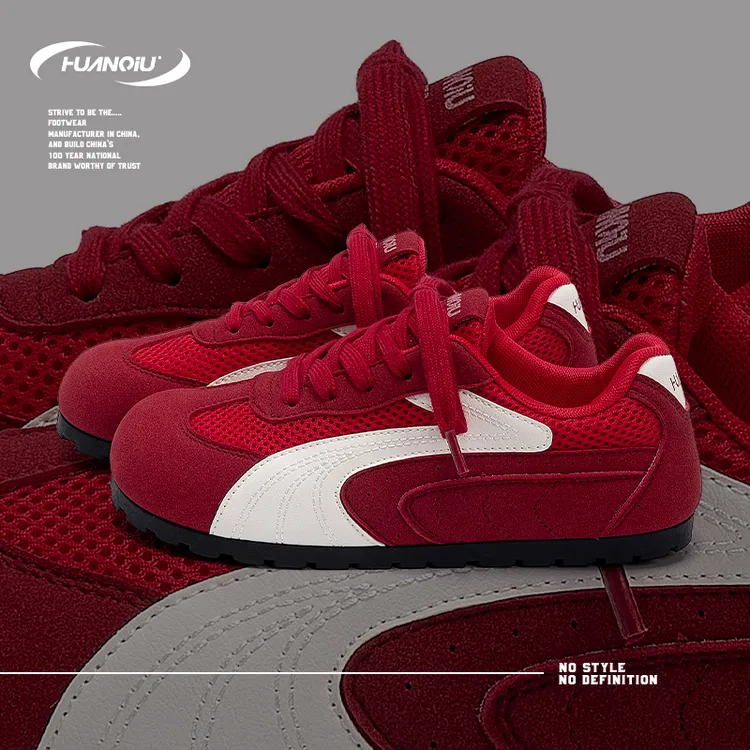 HUANQIU/环球小巧舒适透气百搭赛车鞋板鞋女鞋2025夏季新款休闲鞋