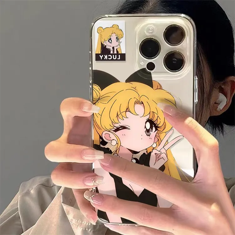比耶美少女适用iphone16苹果15手机壳小米OPPO华为VIVO荣耀一加