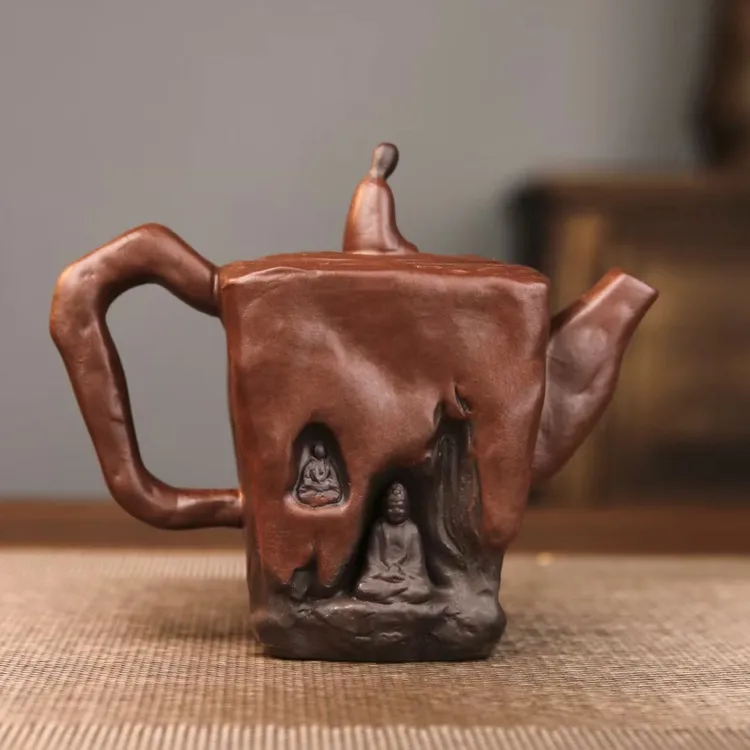 璧上观石窟佛窟手工紫砂壶紫砂220cc容量礼盒包装