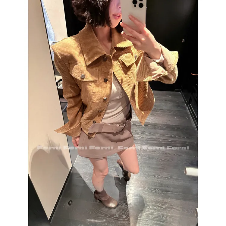 FORNI 辣妹统治区 高智感OL低腰腰带显瘦直筒西装半身裙裤