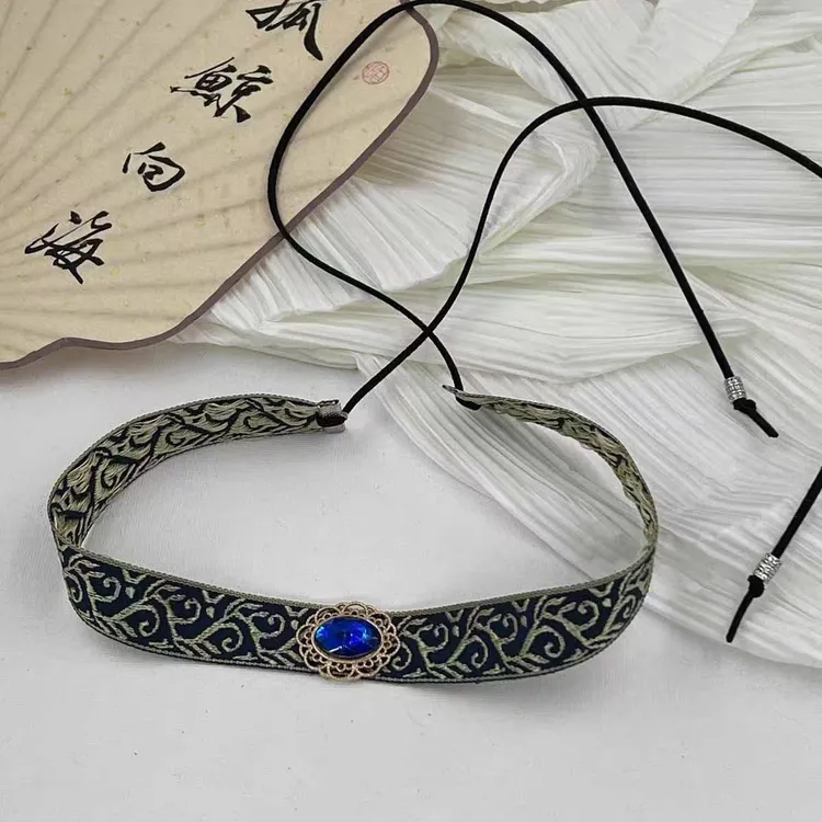 儿童成人古风发带男童抹额汉服头饰古装眉心坠头带额饰手工发饰