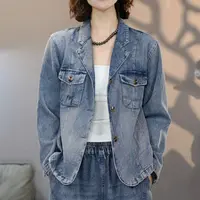 8902秋季新品蓝牛仔外套女#2025显瘦休闲时尚水洗上衣