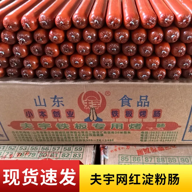 夫宇夫宇烤肠单箱商用 山东铁板路边摊夫宇脆皮淀粉肠煎炸肠整箱