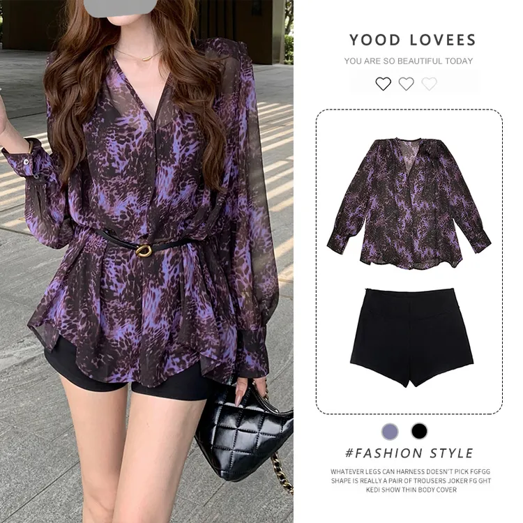 时尚御姐风通勤薄款上衣2025夏季新款高级感显瘦短裤两件时尚套装