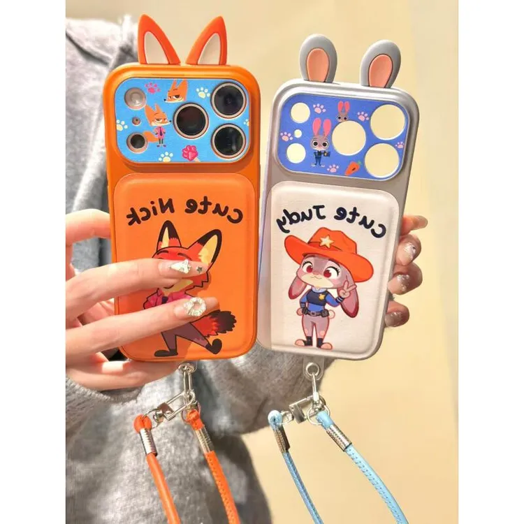 萌系卡通橙帽比耶朱迪粉衣尼克适用于iphone17promax苹果16手机壳