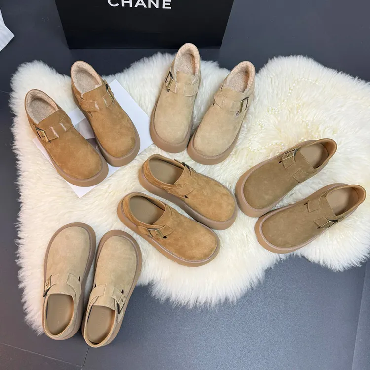 内增高7cm复古真皮厚底勃肯鞋女2025秋冬新款冬季百搭休闲女鞋