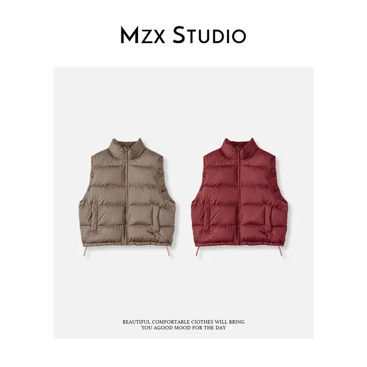 MZX 秋冬季90白鸭绒立领无袖羽绒马甲背心 YR6898-Z