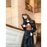 YEXIAOTING叶小婷 枕山栖谷  网纱吊带裙针织坎肩两件套送蝴蝶结