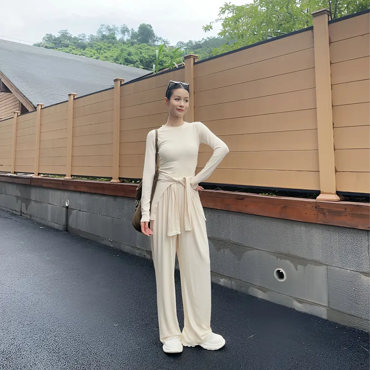 2025新款现代舞古典舞上衣直筒裤披肩三套装日常休闲中国舞舞蹈服