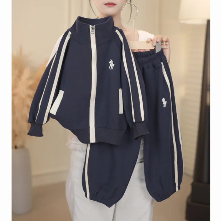儿童套装2025新款秋装儿童洋气开衫卫衣外套中大童休闲运动两件套