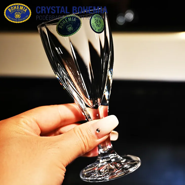 捷克进口BOHEMIA水晶玻璃高脚红酒杯一二两白酒杯一口烈酒杯欧式