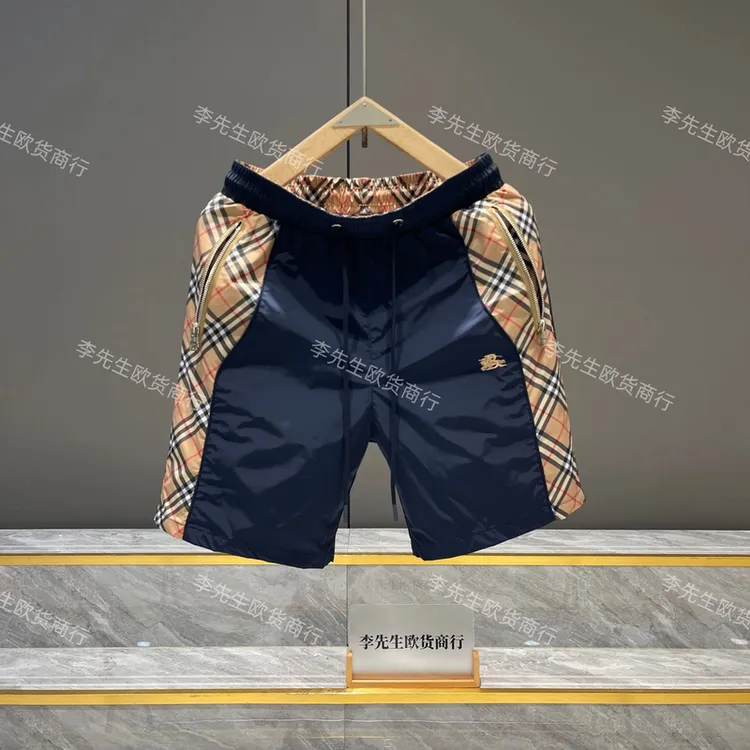 （欧货潮品）夏季男士短裤时尚潮流百搭拼接薄款速干透气休闲沙滩裤