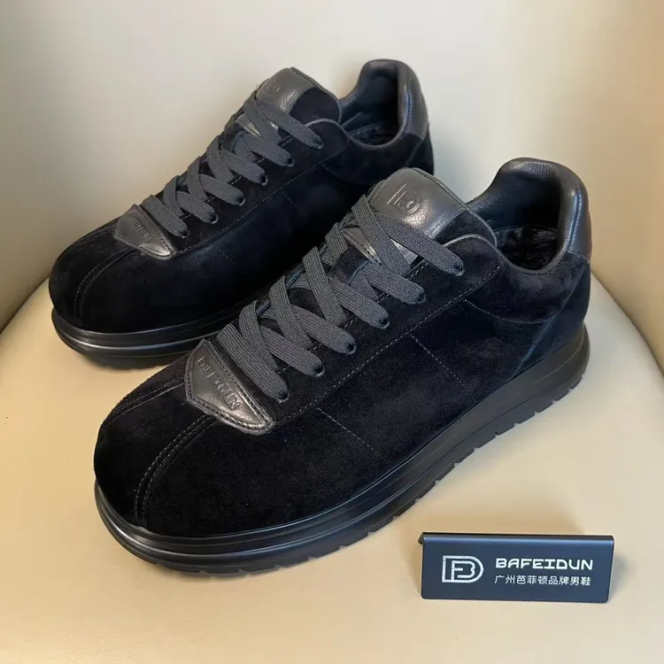 广州手工皮鞋潮鞋秋冬新款棉鞋小胖丁爆款阿甘鞋0671-779