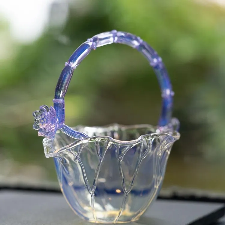 晶焱荷韵提篮公道杯280ml(明火电陶炉都能用)