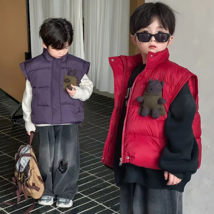 儿童新款冬装外套男女童棉马甲2025秋冬季男孩保暖马夹外穿加厚潮