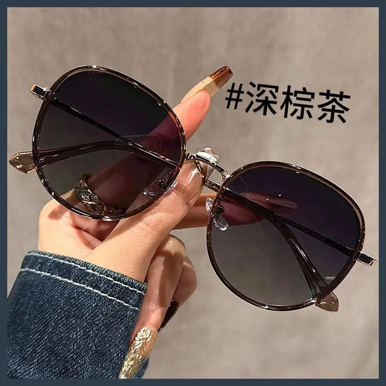 偏光新款棕茶方圆框女款高级感墨镜可配度数防紫外线开车太阳眼镜