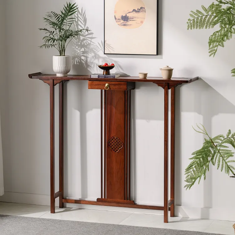 新中式玄关桌靠墙超窄玄关柜客厅入户实木古风条几端景台条案供桌