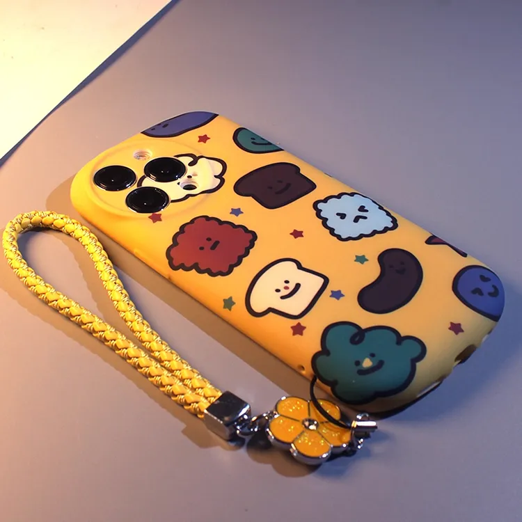 趣味黄底饼干表情适用苹果16promax手机壳iPhone15防摔14可爱13