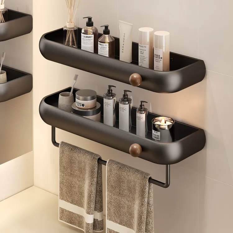 中古风卫生间置物架免打孔浴室厕所洗漱台洗手间壁挂墙上收纳架子