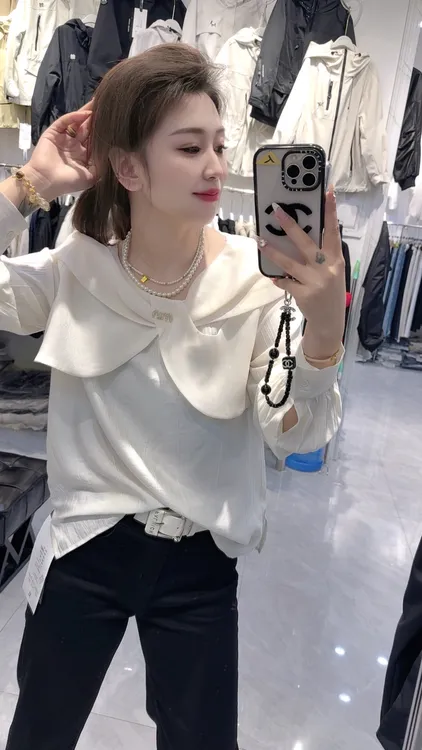 法式轻奢气质衬衫蝴蝶结设计