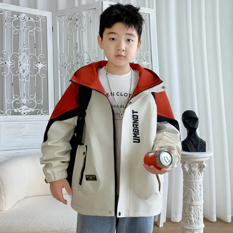 胖男童秋季款外套加肥加大男孩上衣夹克男大童时尚冲锋衣耐磨保暖