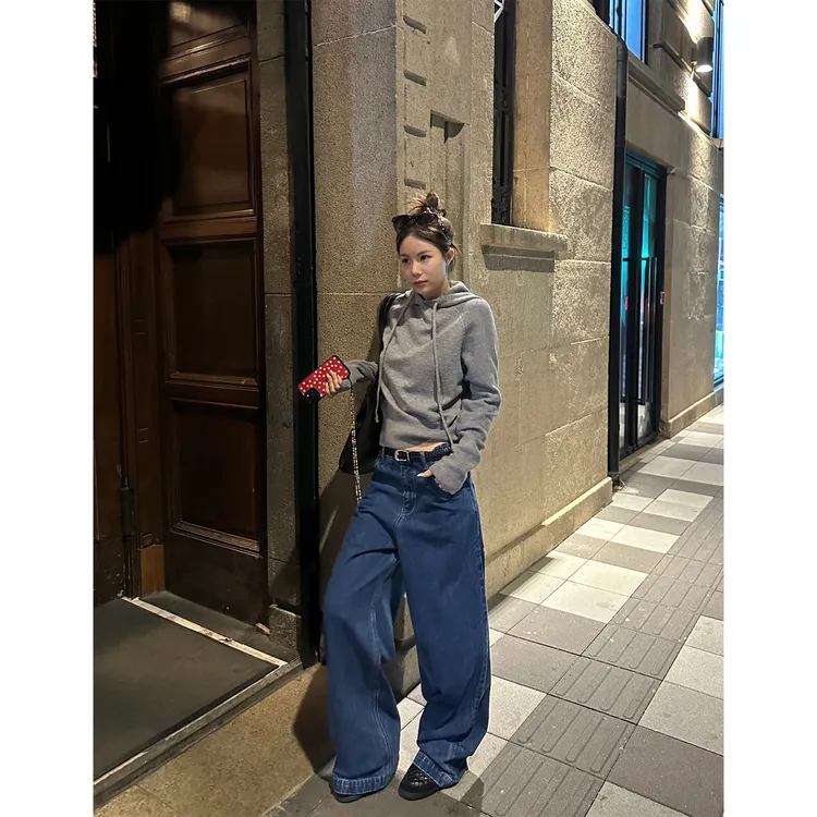 DYANGJUN【宝藏蓝牛】冬季新款复古蓝丹宁休闲街头牛仔裤