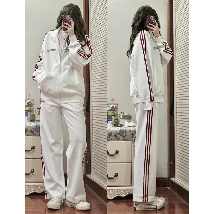 Labzaa字母盾牌印花立领三条杠开衫拉链卫衣男女秋冬休闲情侣外套