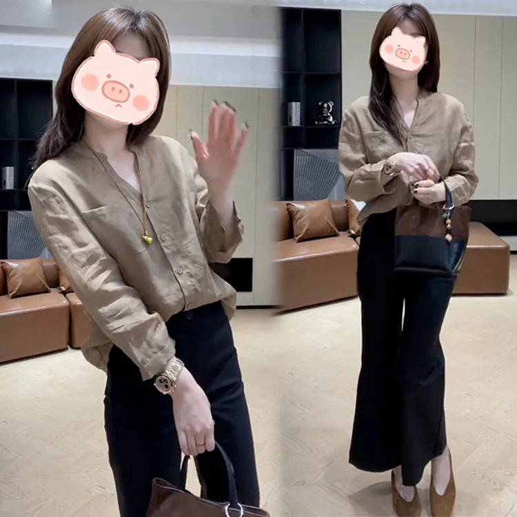 2025新款秋季韩系简约通勤设计感衬衫女高级感轻奢减龄洋气套装