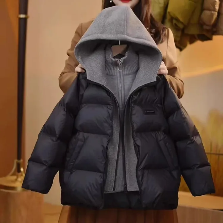 男童中大童羽绒棉服2025新款棉袄加厚连帽宽松保暖韩版时尚冬季