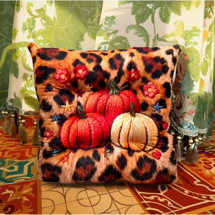 彩花葫芦民族风加厚毛绒坐垫办公室宿舍椅子榻榻米通用软垫子防滑