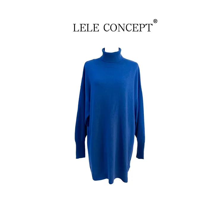 LELE CONCEPT秋冬网红百搭设计师气质高领长款针织裙FL25C0186Y