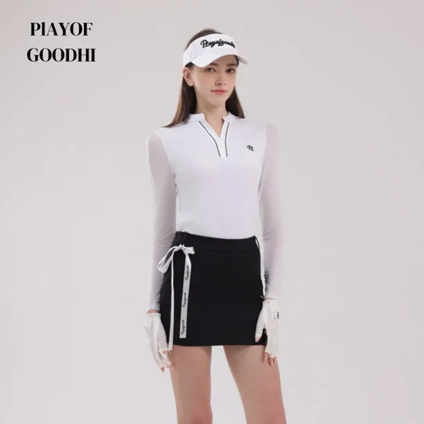 高尔夫服装女夏季防晒冰丝长袖女裙速干透气弹力上衣高尔夫裙网球