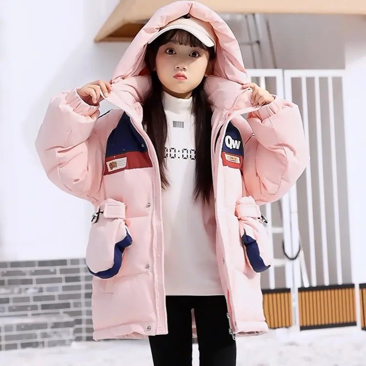 儿童羽绒服女童中长款2025新款加厚男孩子中大童冬季洋气保暖外套
