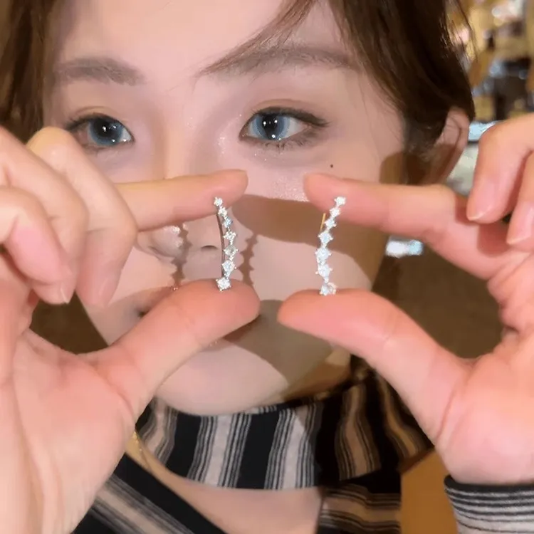 缤朵bindo锆石耳饰 流星坠落高级七芒星两戴小众耳钉03